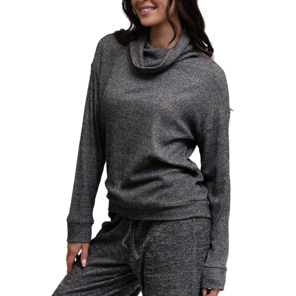 Hello Mellow Size MEDIUM cozy long sleeves cowl neck cuddleblend